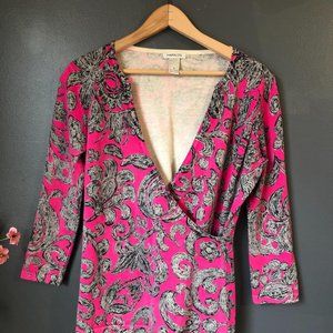 Harold’s Faux Wrap Top Pink Cotton S